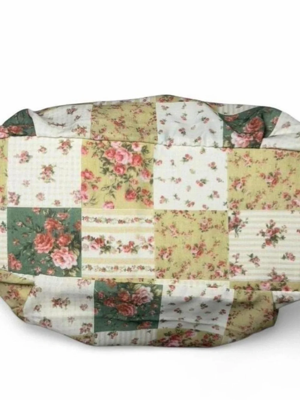 Boho Floral Patchwork Lace Cream Tote Bag Cottagecore Festival Indie Western Y2K - Picture 5 of 6